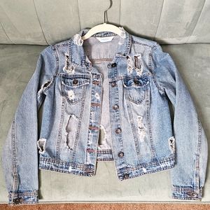 Highway Jeans Cropped Distressed Denim Jacket Women's Size Small
